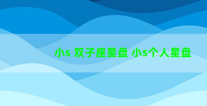 小s 双子座星盘 小s个人星盘